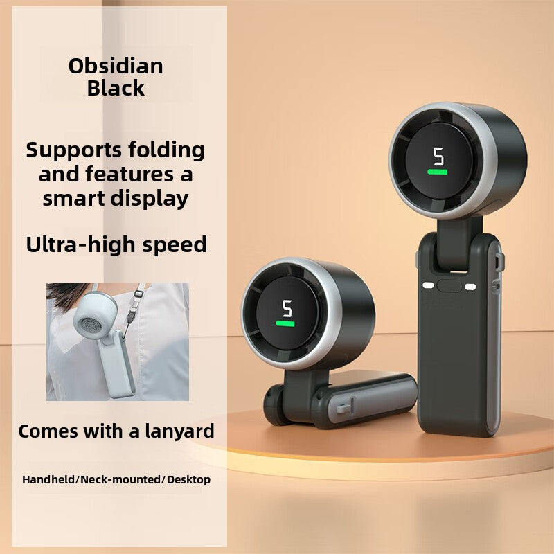 Foldable Digital Display USB Rechargeable Handheld Fan
