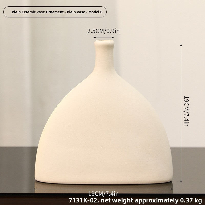 Plain embryo ceramic vase