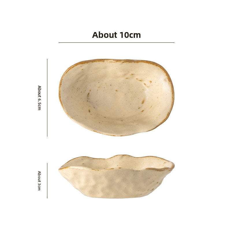 Japanese Ceramic Oyster Dish for Dining