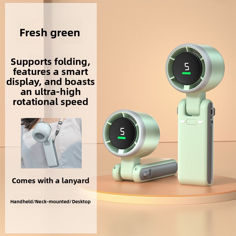 Foldable Digital Display USB Rechargeable Handheld Fan