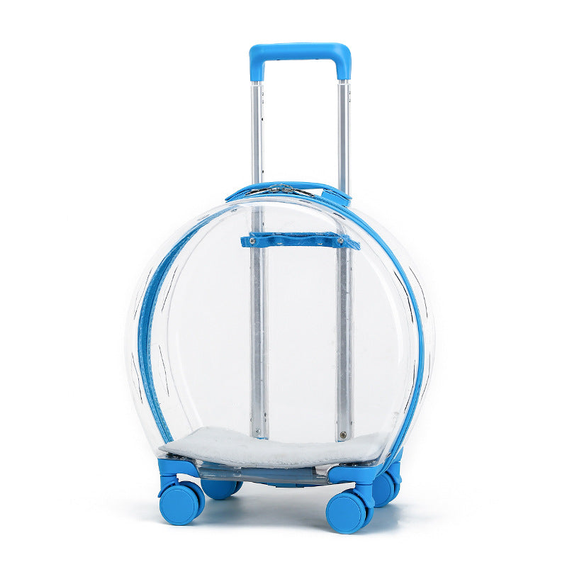 Transparent Pet Travel Carrier with Wheels