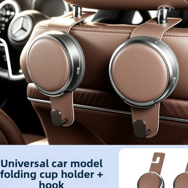 Car door cup holders for in-car storage