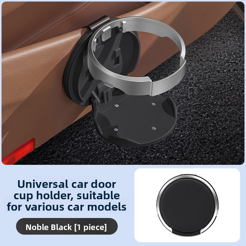 Car door cup holders for in-car storage